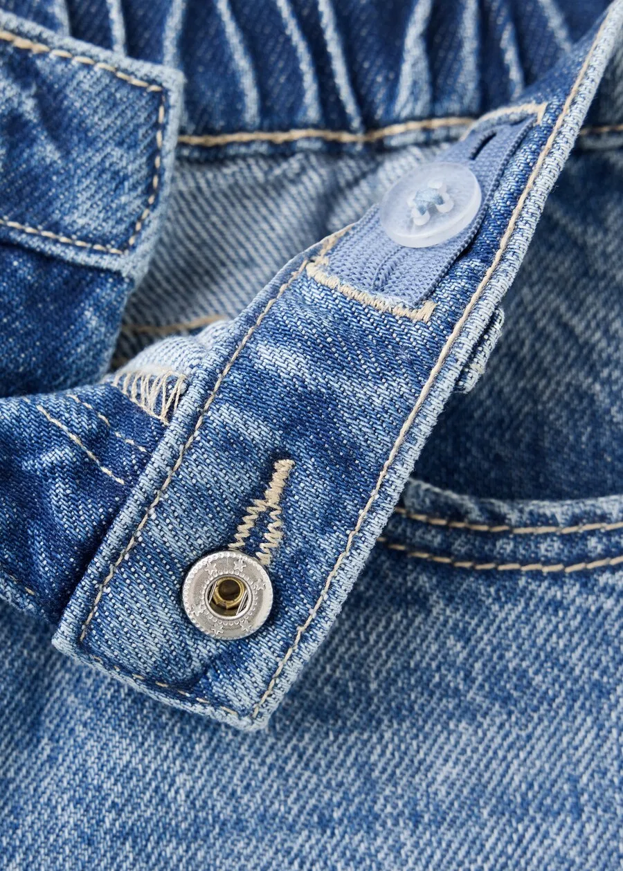 Детские шорты MANGO KIDS свободного кроя, синий деним — фото 3