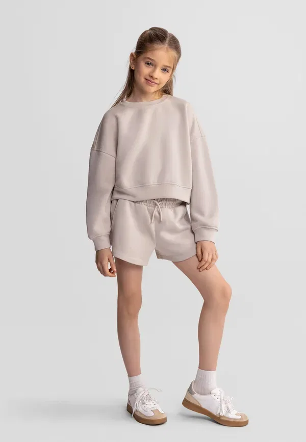 Комплект из свитшота и брюк, дышащий, Crew neck and set, Minoti, beige, бежевый