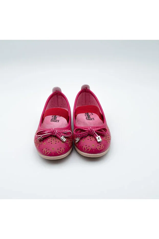 Детские балетки для девочек с цветочным принтом Arçın Shoes, Fuchsia — фото 3