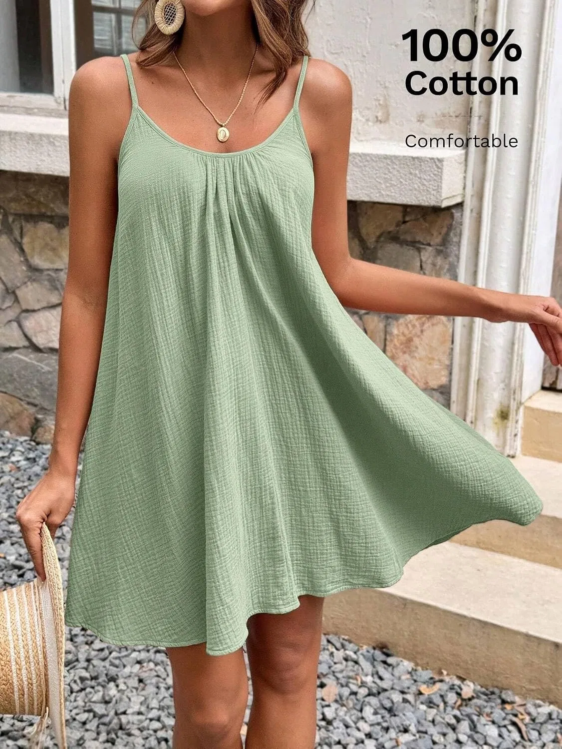 Женское полупрозрачное расклешенное платье на бретельках, Mint Green — фото 3