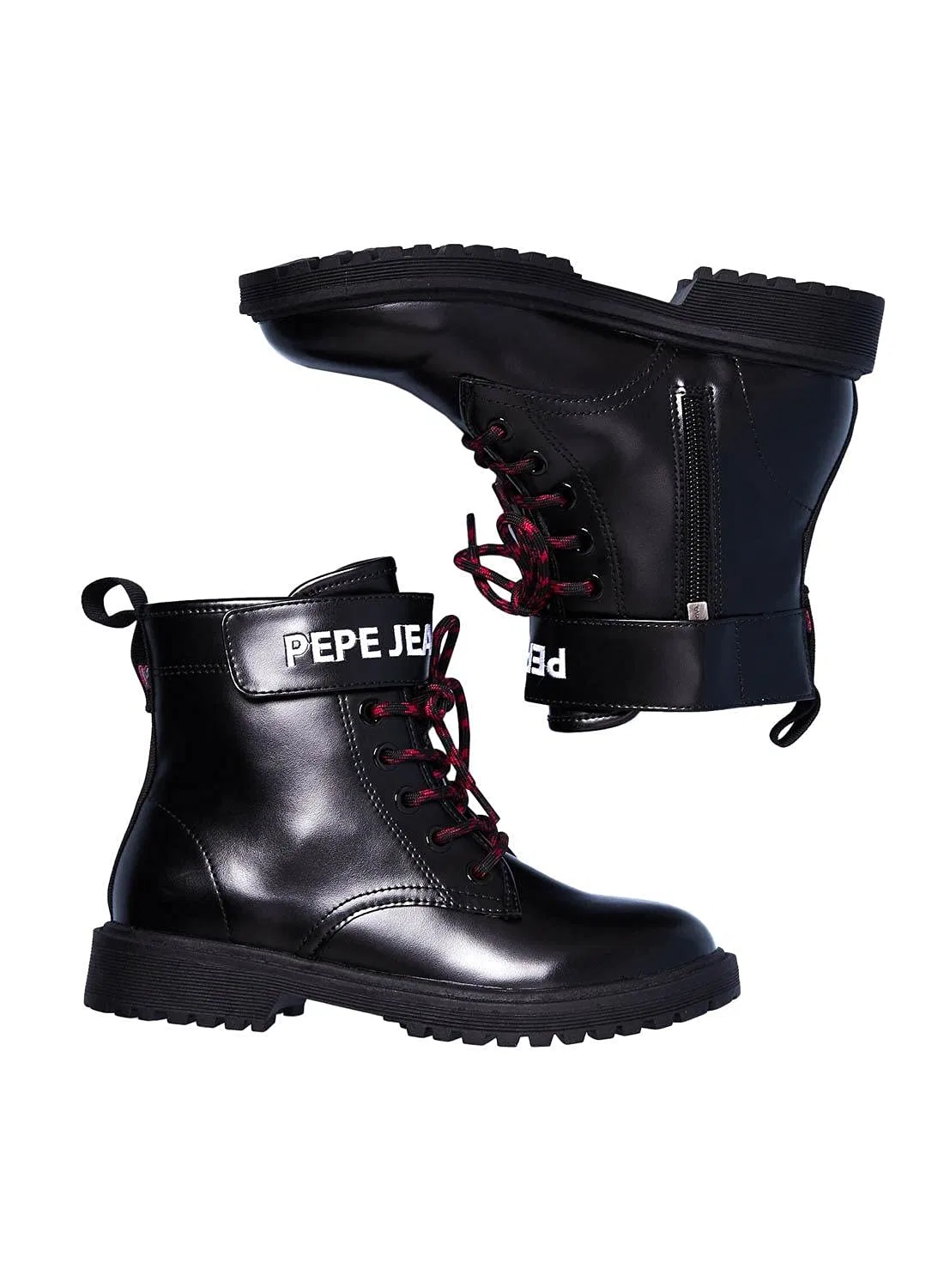 Детские ботинки для девочек кожаные Hatton Strap Combi Pepe Jeans, Black — фото 3