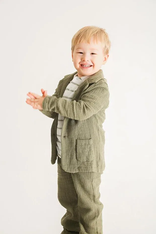 Детский жакет из муслина Nanica Kids, Olive — фото 2