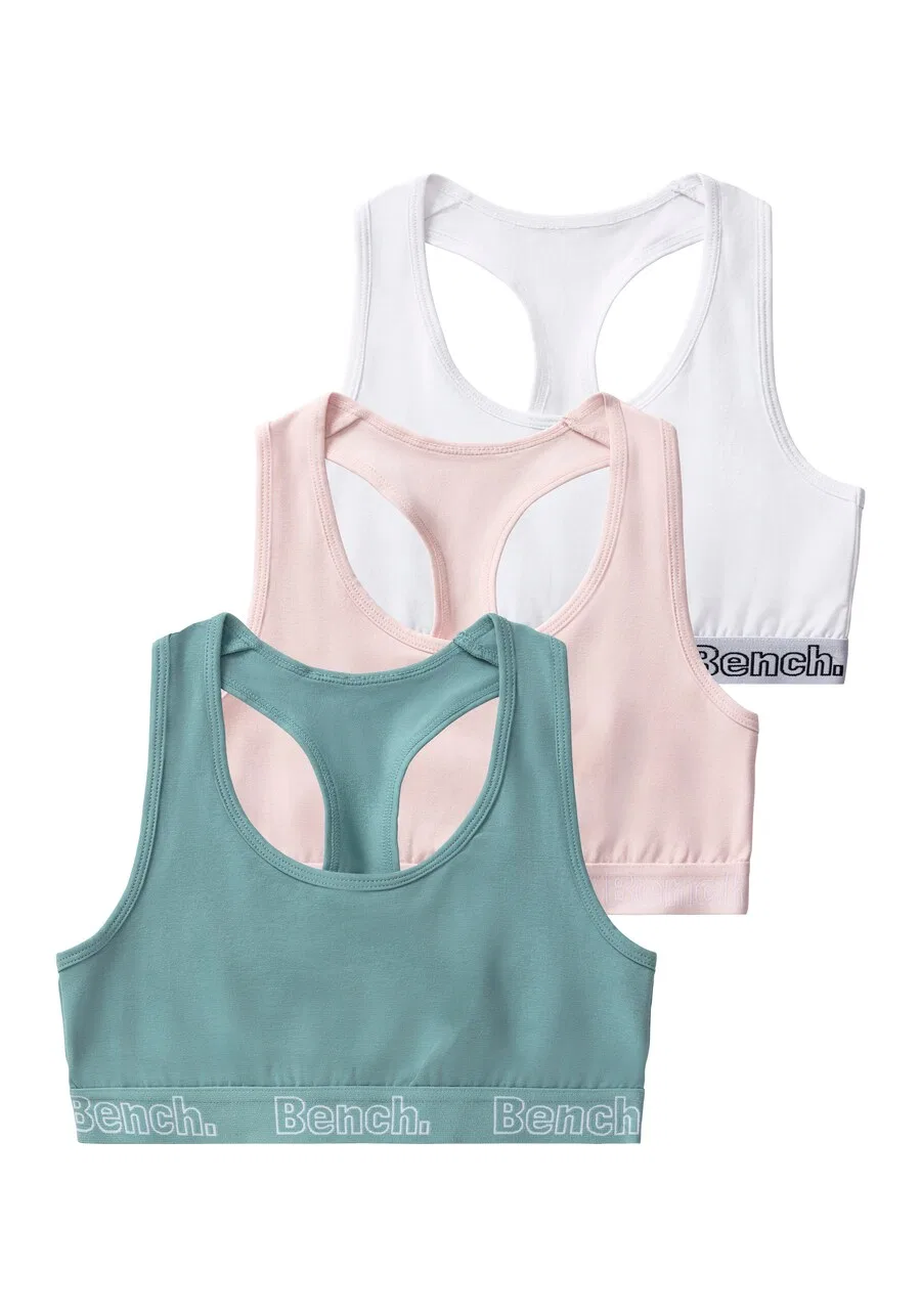 Майка-топ BENCH Bralette небесно-голубого, темно-зеленого и белого цветов