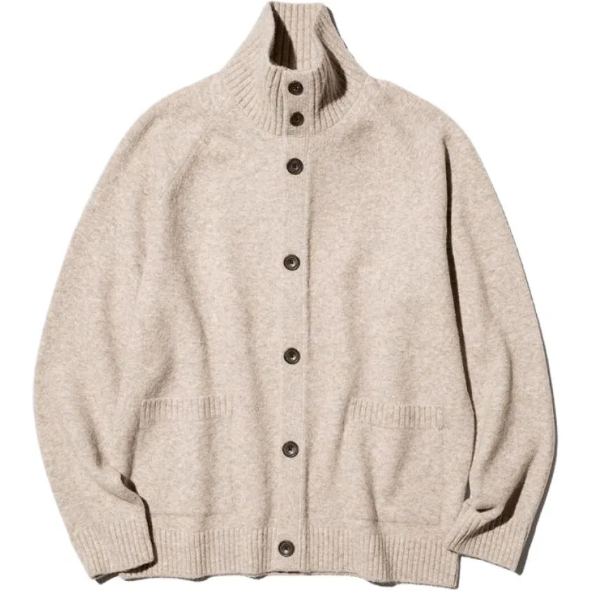 Мужской свитер с воротником-стойкой Dark Beige UNIQLO