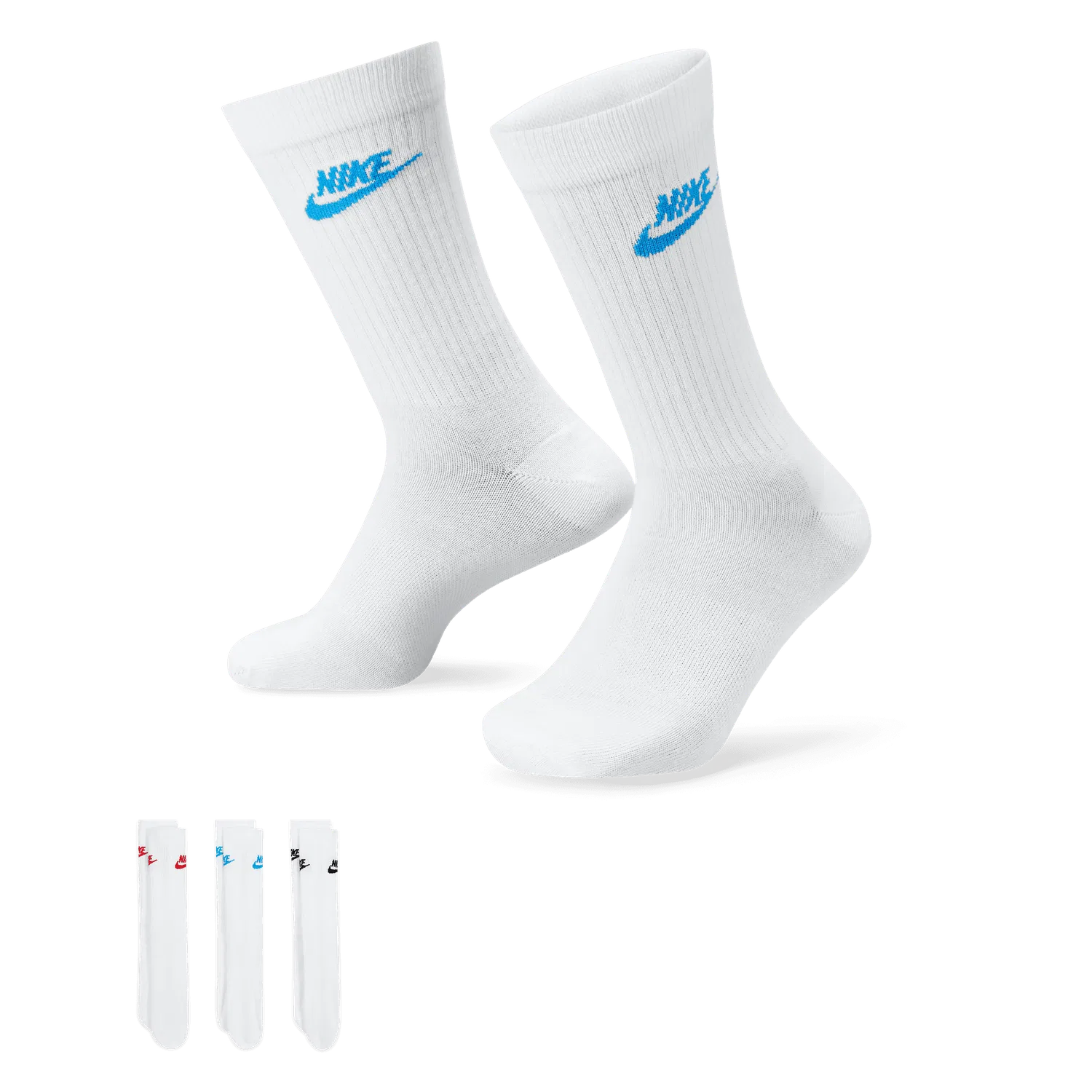 Мужские носки с принтом Nike, 3 пары, белые — фото 2