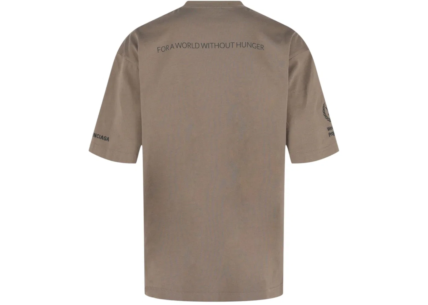 Мужская футболка с принтом Balenciaga World Food Programme Crewneck T-Shirt, Taupe/Black — фото 2