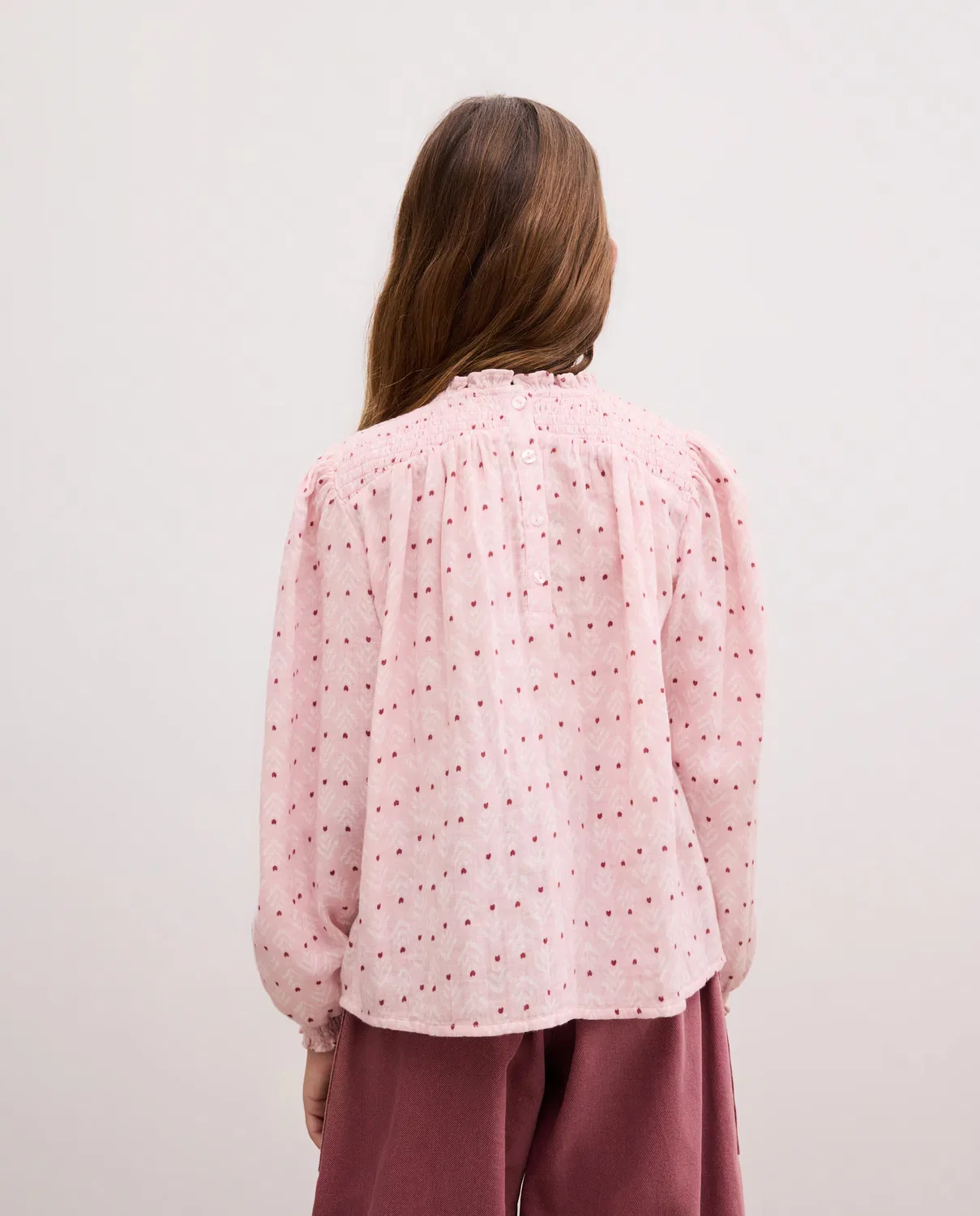 Детская блузка с принтом, All Over Dobby Lurex Smock, Kids El Corte Inglés, розовый — фото 3