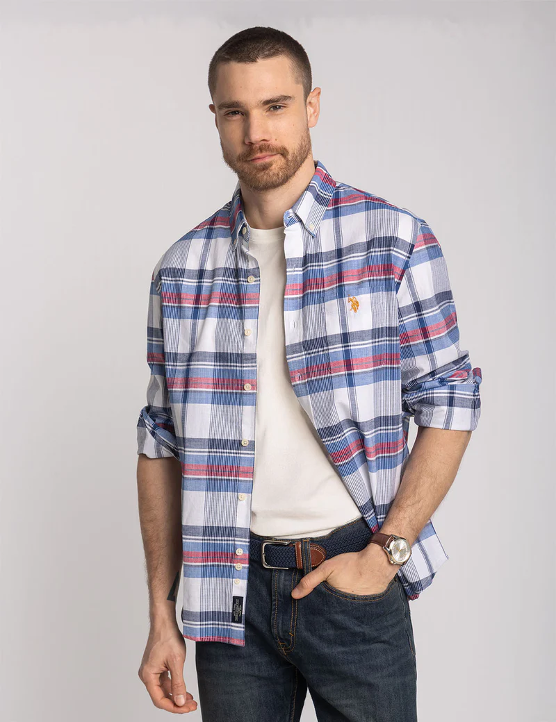 

Рубашка U.S. Polo Assn Long Sleeve Stretch Plaid Poplin, мультиколор