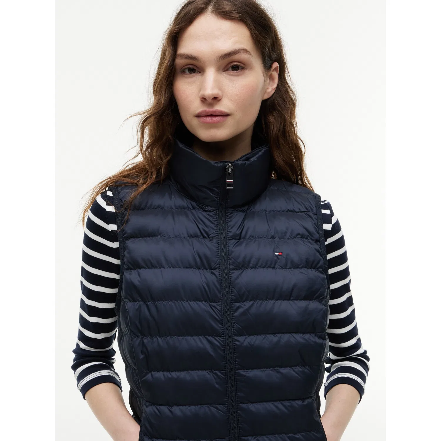Женская стеганая жилетка с капюшоном Tommy Hilfiger, Desert Sky — фото 3