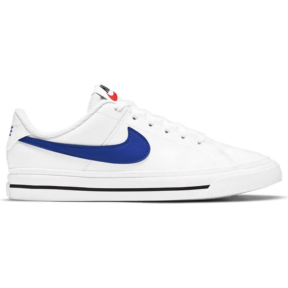 Детские кроссовки для мальчиков кожаные NIKE Court Legacy NIKE, White Game Royal Black — фото 2