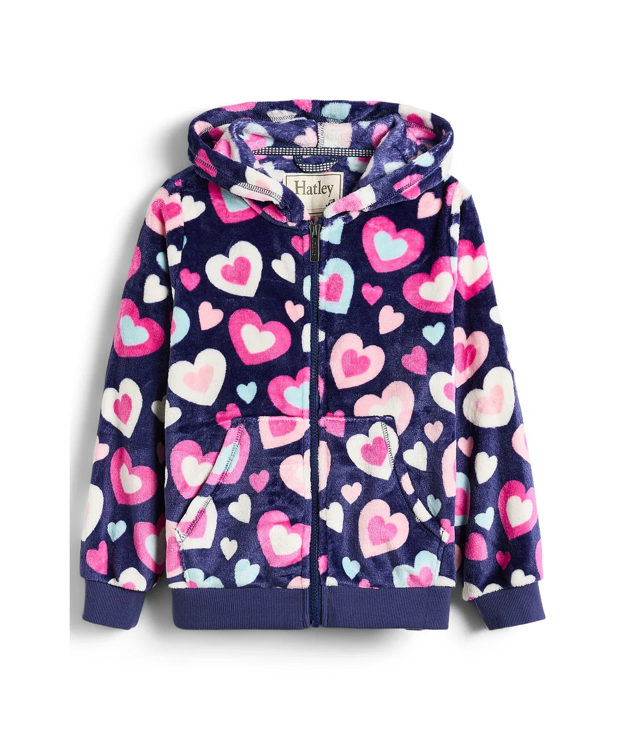 Толстовка на молнии из флиса Bunches of Hearts (для малышей/детей постарше) Hatley Kids, Blue