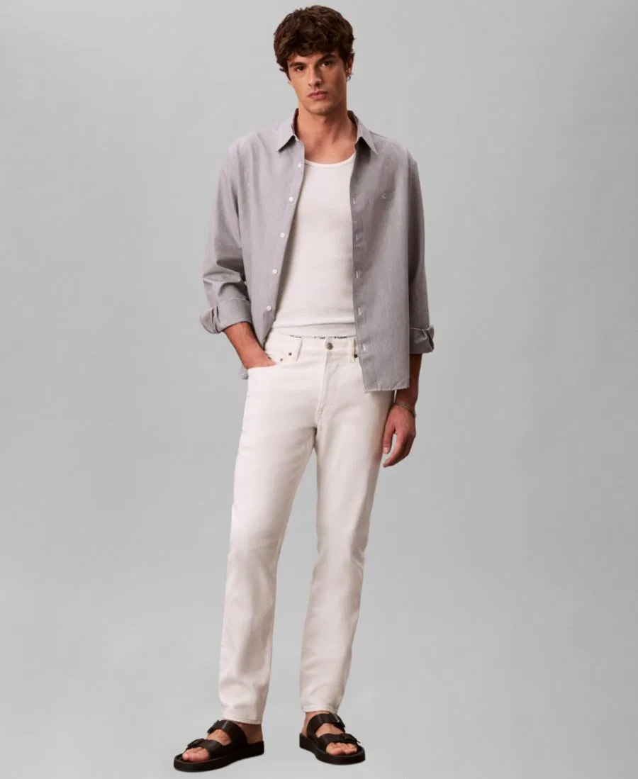 Джинсы скинни из стрейч-денима Calvin Klein, Chalk White