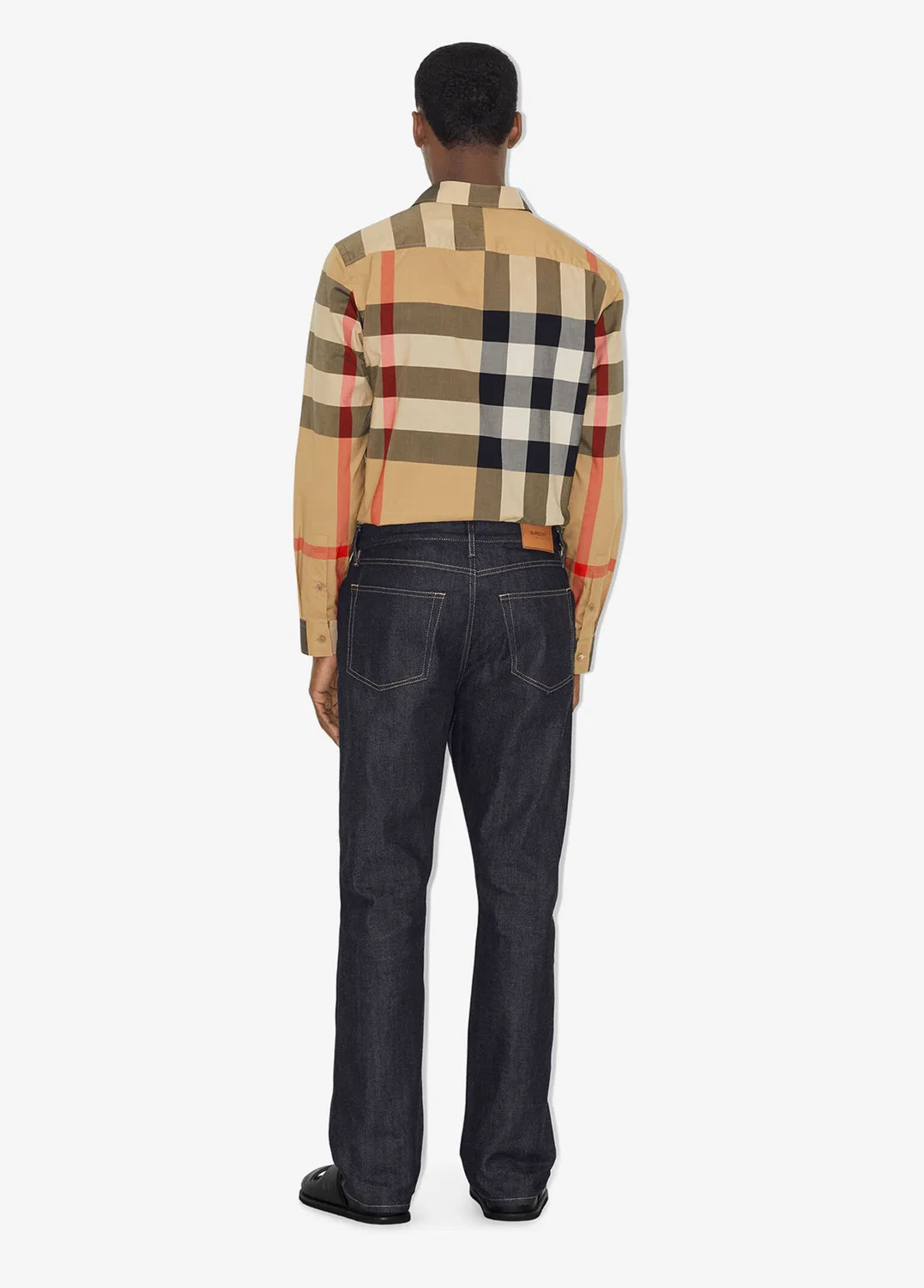 Рубашка Burberry Check, бежевая — фото 4