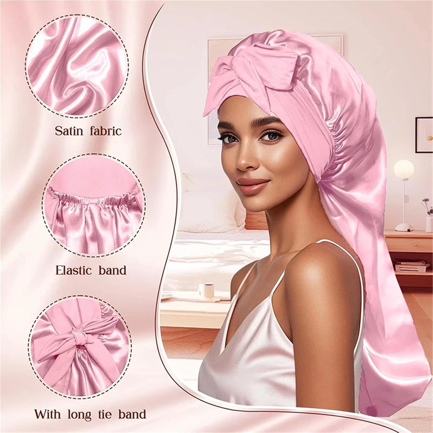 Шапочка для душа из искусственного шелка, FJOADNVM, One Color — фото 2