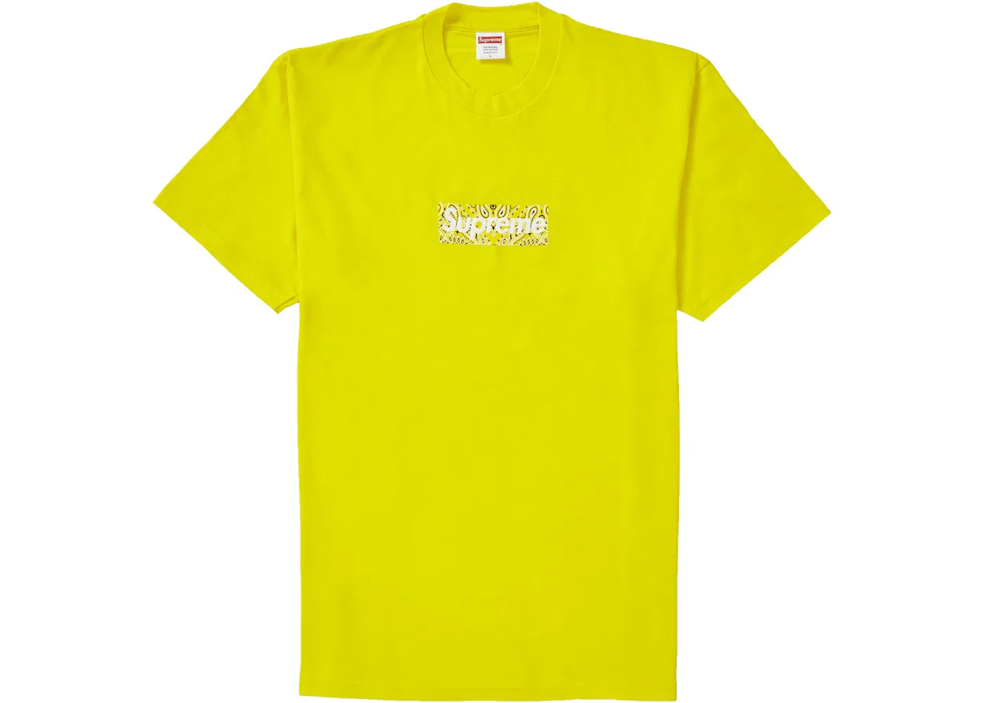 Мужская футболка с принтом Supreme Bandana Box Logo Tee, Yellow