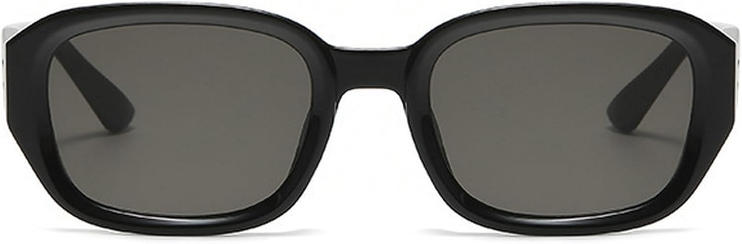 

Винтажные женские прямоугольные солнцезащитные очки, модные популярные очки цвета шампанского, стильные очки с защитой от УФ-излучения, мужские квадратные солнцезащитные очки mincl, Black