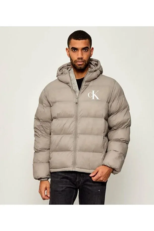 Мужская зимняя куртка с капюшоном Calvin Klein, Taupe