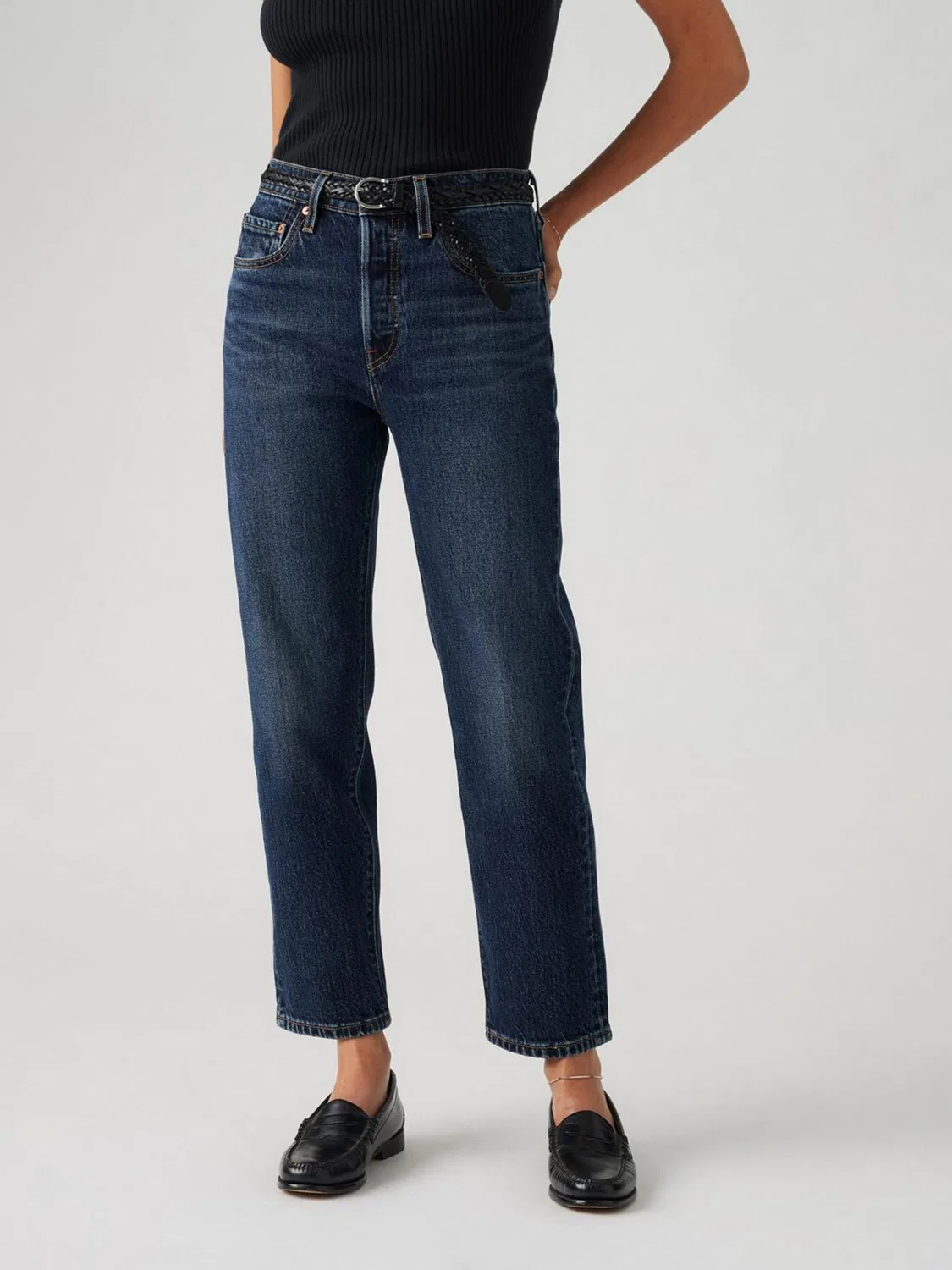 Синие укороченные джинсы Levi's Apply Now 501