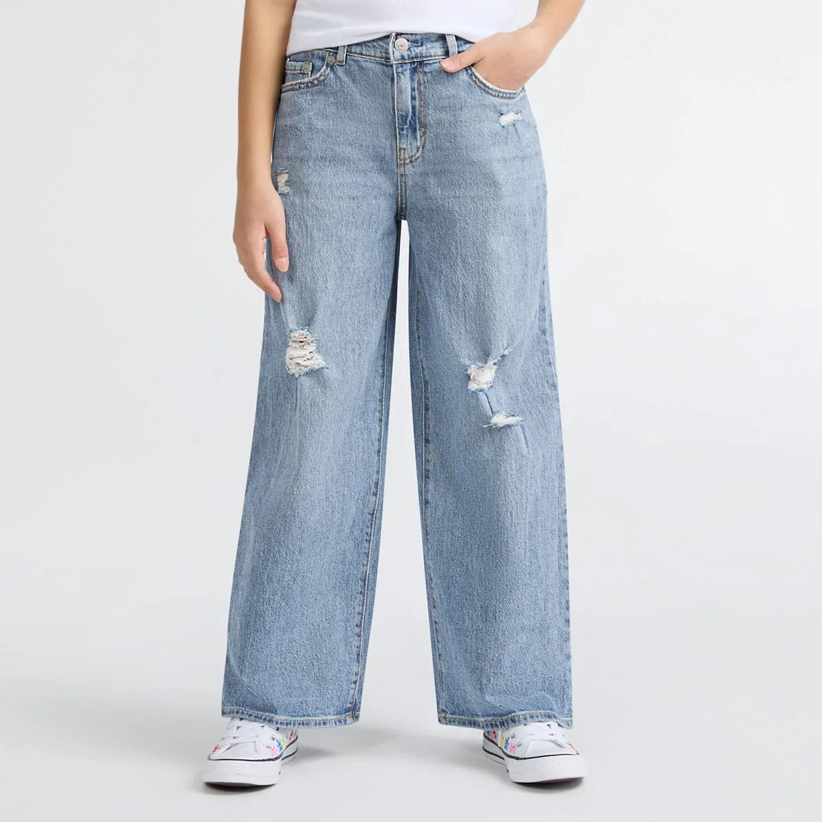 Свободные джинсы с высокой посадкой для девочек 7-16 лет Levi's, Happy Camper - Light Wash — фото 4