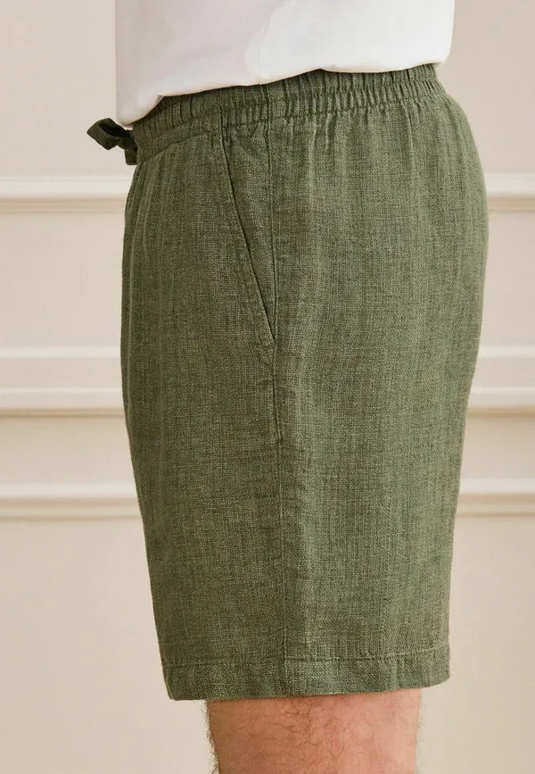Брюки из льна Tracksuit bottoms Next, green, зеленый — фото 2