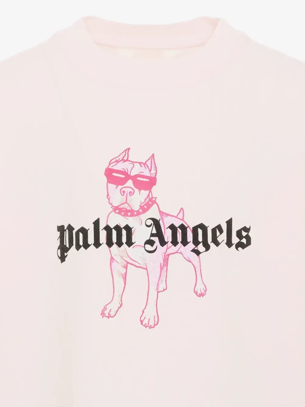 Футболка с логотипом и принтом собаки Palm Angels Kids, розовый — фото 3