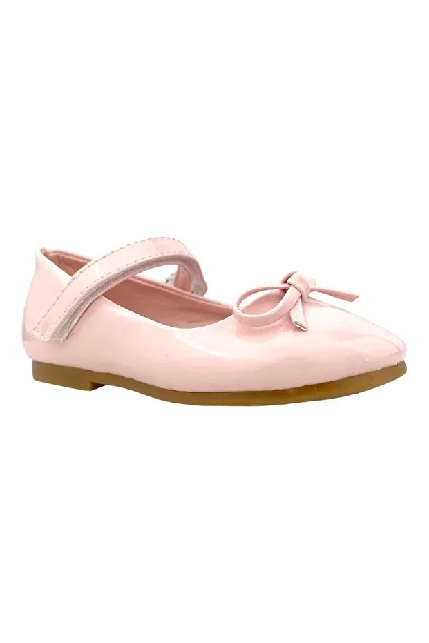 Детские балетки для девочек с бантом Nubebe, Powder Patent Leather — фото 2