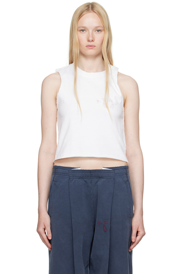 

Майка-мускулистка с логотипом Alexanderwang.T, белый