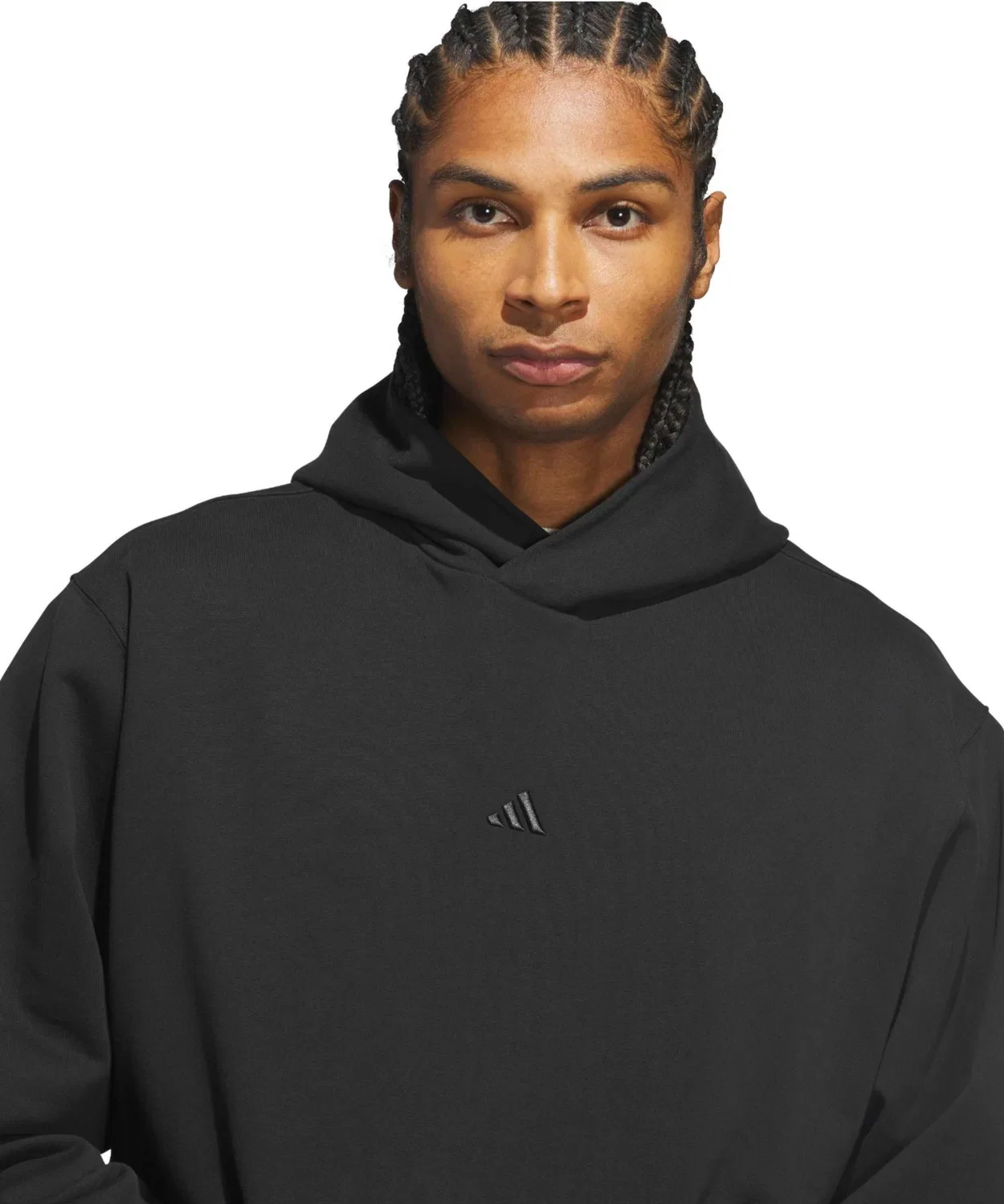 Мужское худи из флиса с длинным рукавомAdidas Basketball Fleece Hoodie, Black — фото 2