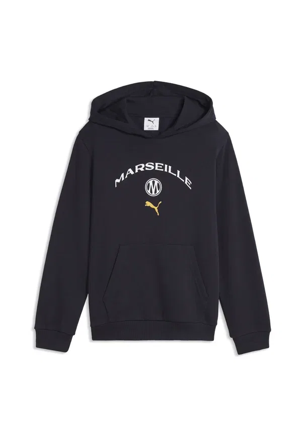 Худи из футера с принтом Olympique de Marseille FTBLCulture Hoodie Puma, New Navy-white, белый/темно-синий — фото 4