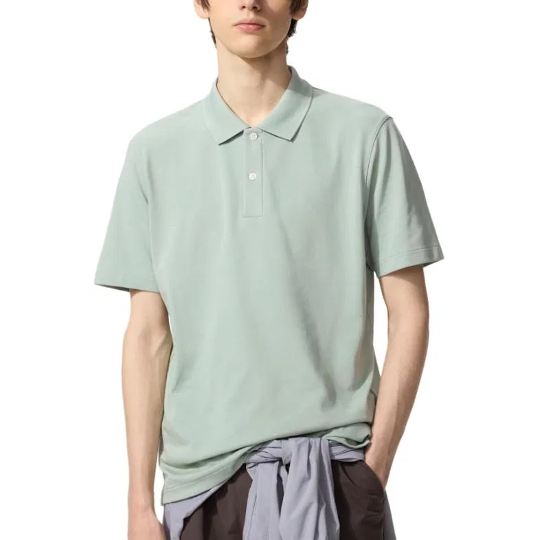 Детское поло с коротким рукавом Green UNIQLO