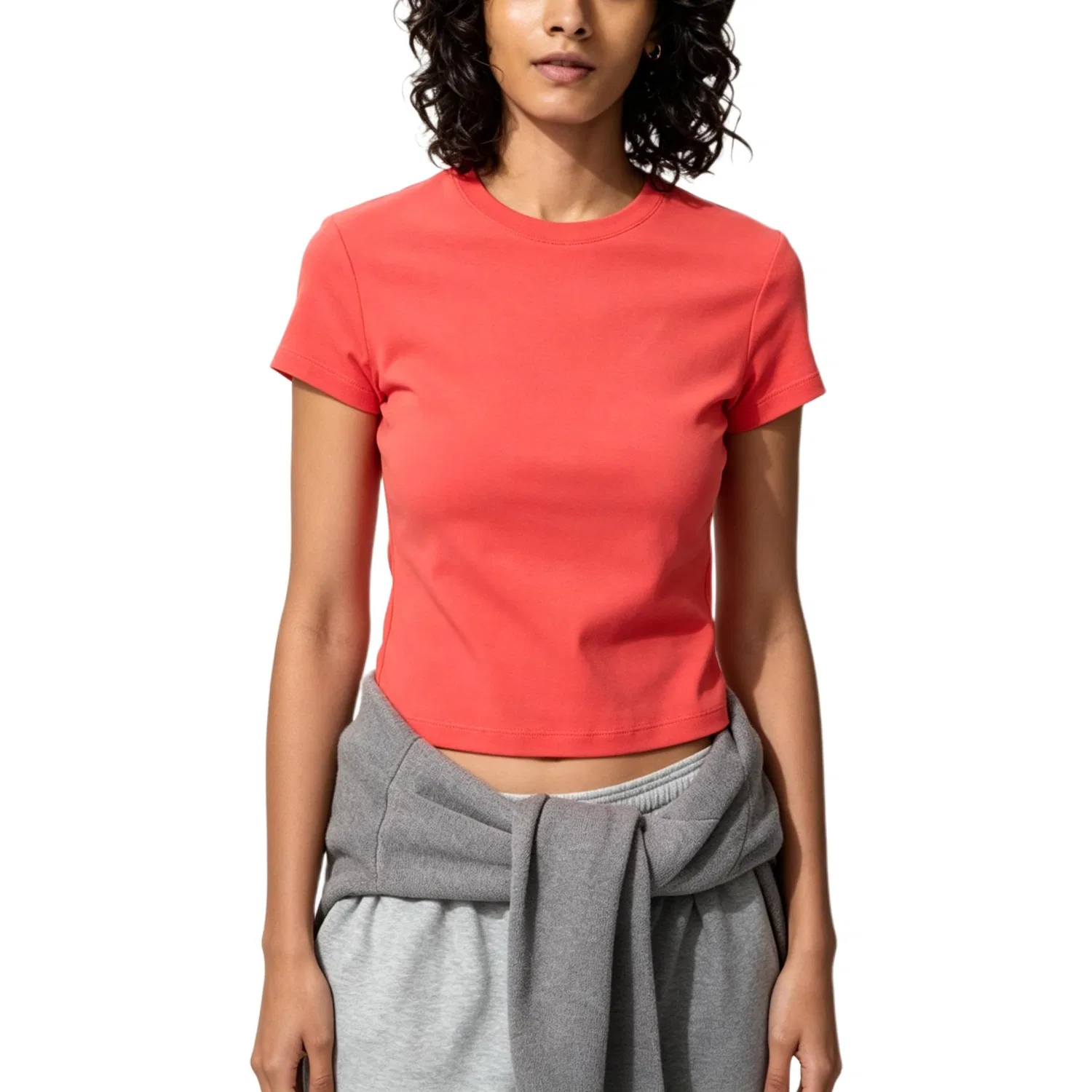 Футболка с круглым вырезом, Red, UNIQLO