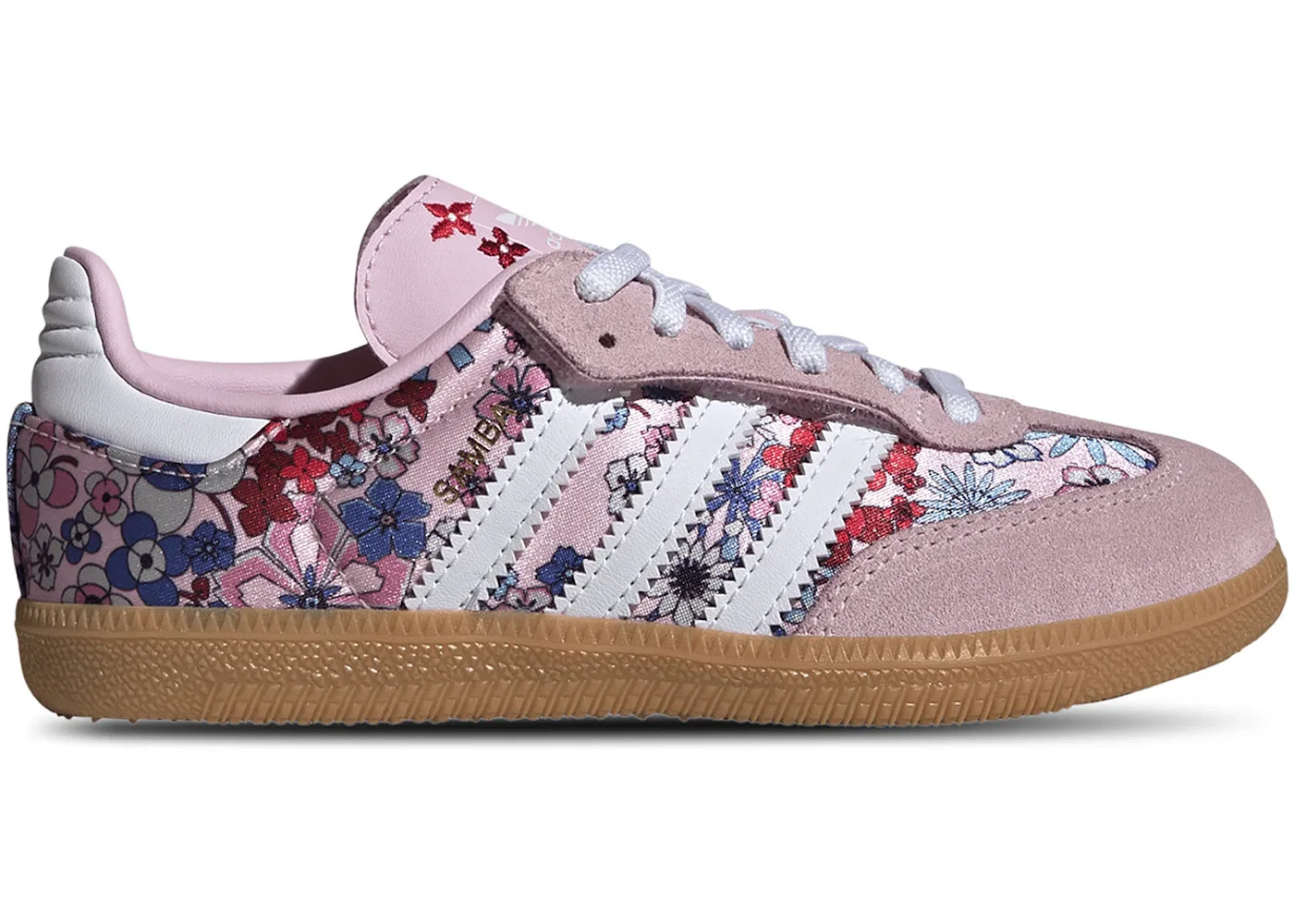 Детские кеды Lifestyle с принтом Adidas Samba OG Comfort Closure Liberty London, Clear Pink Cloud White Gum
