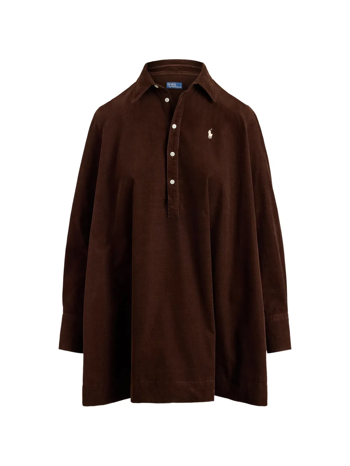 Вельветовое платье с длинными рукавами Polo Ralph Lauren, коричневый