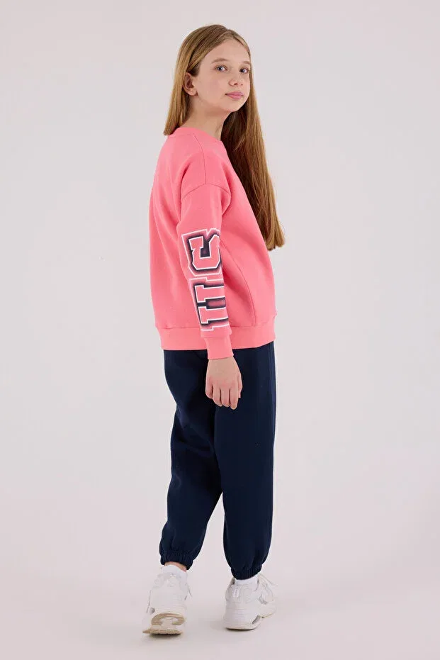 Детский комплект спортивного костюма для девочек с вышивкой U.S. Polo Assn., Neon Pink — фото 4