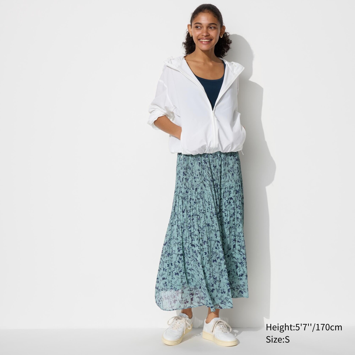 

Шифоновая юбка с принтом UNIQLO, зеленый