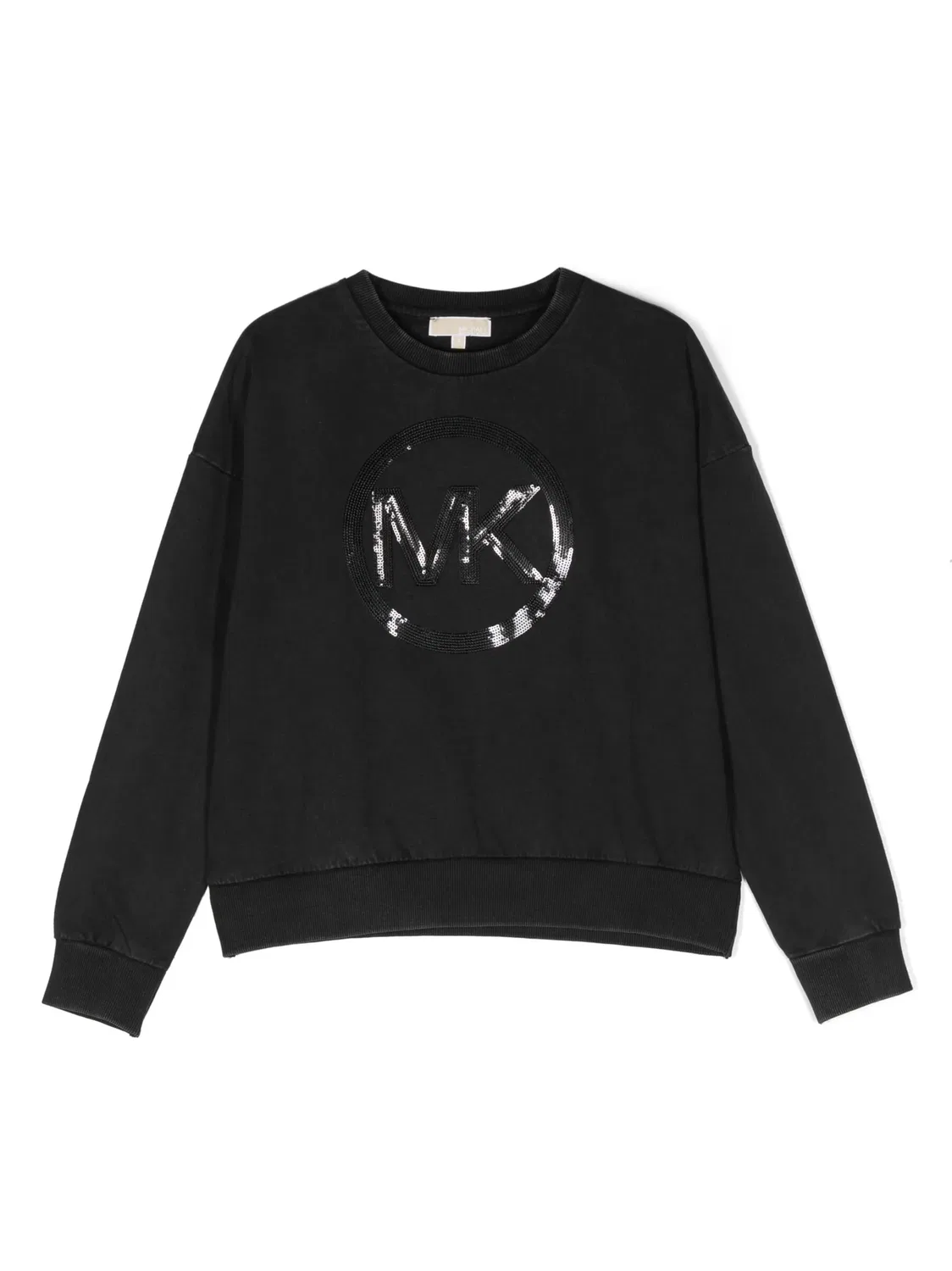 Хлопковый свитшот с пайетками Michael Kors Collection, черный