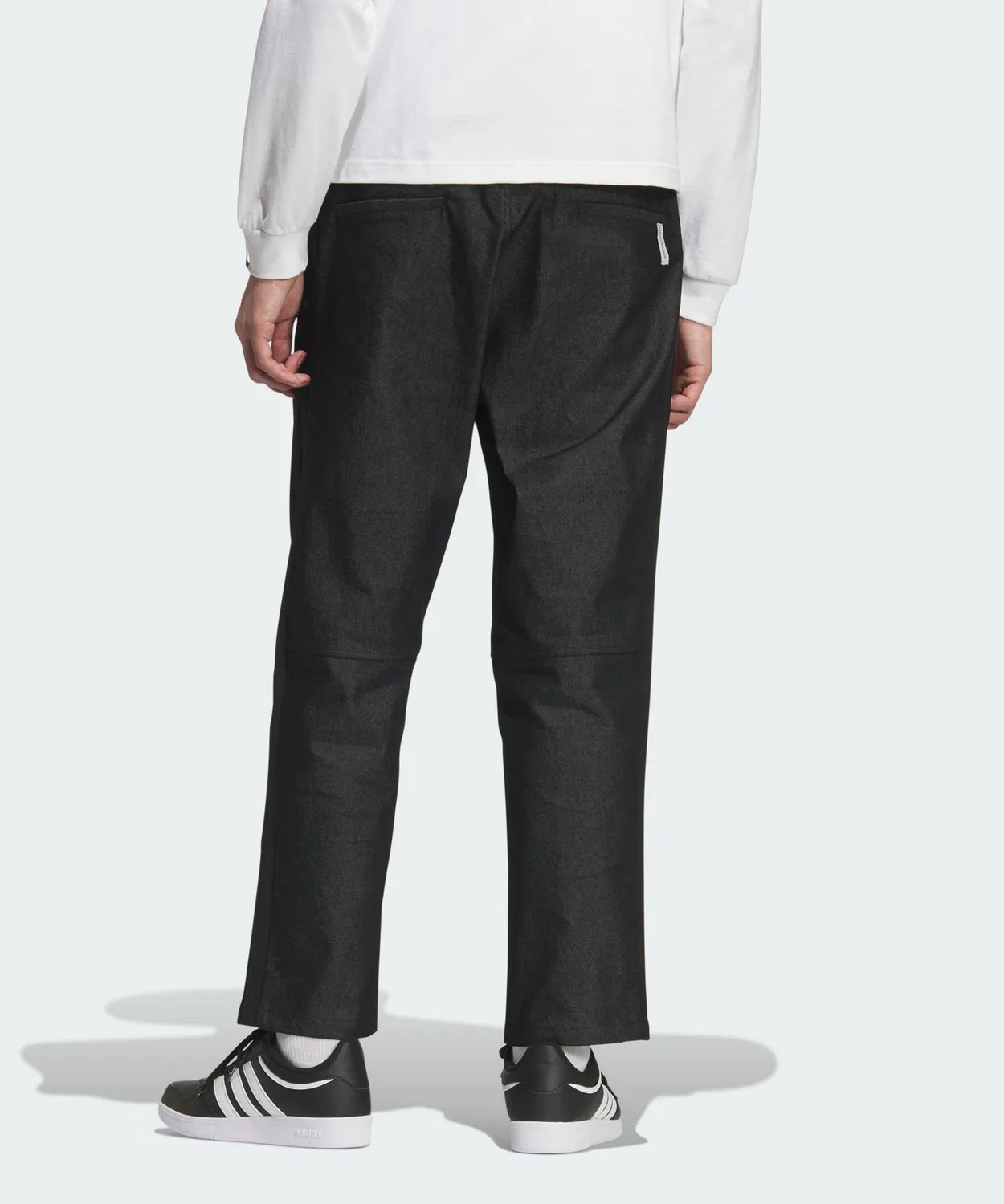 Мужские спортивные брюки с открытым низом, модель Essentials Plus, Adidas, Black — фото 2