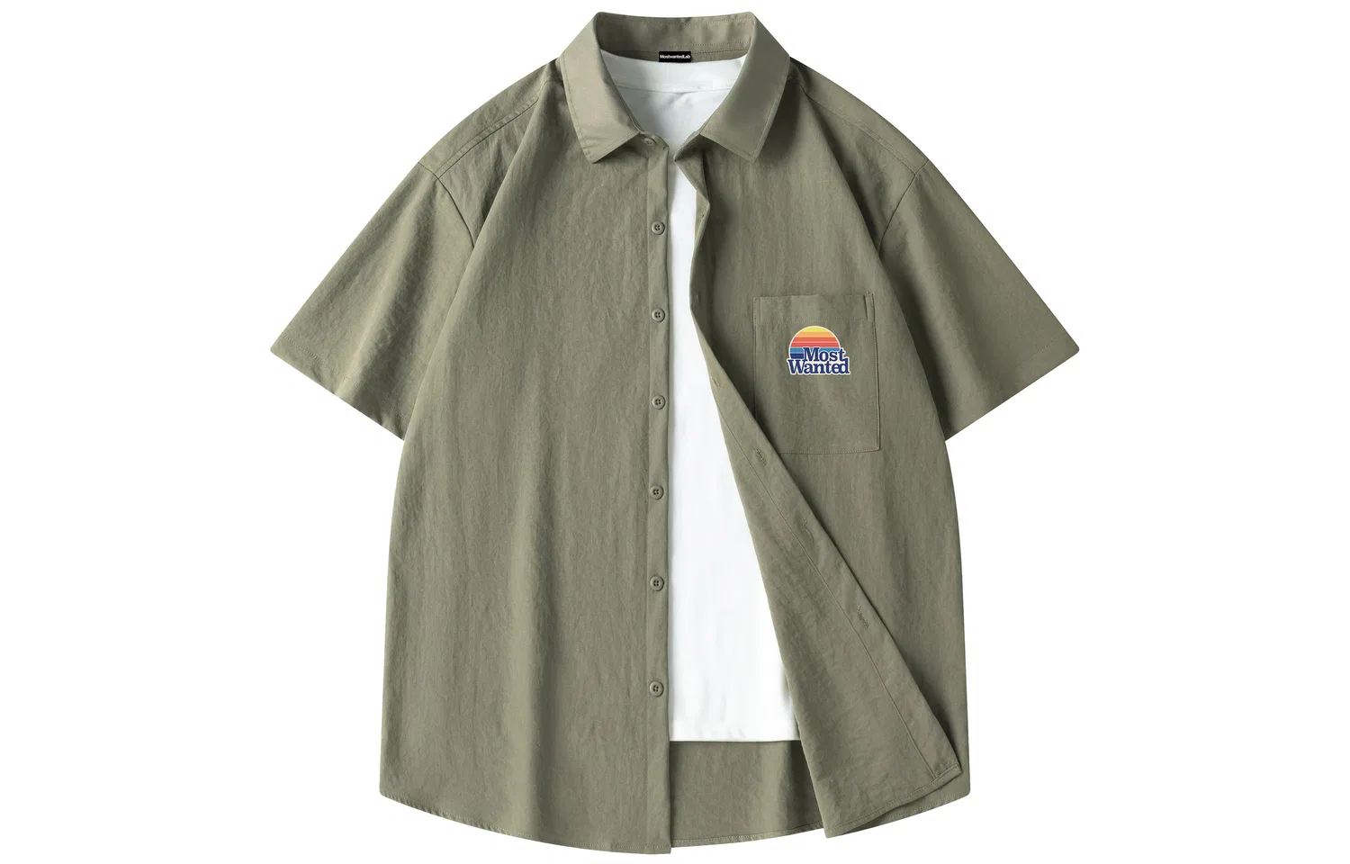 Детская рубашка с воротником и длинным рукавом MostwantedLab, Army Green