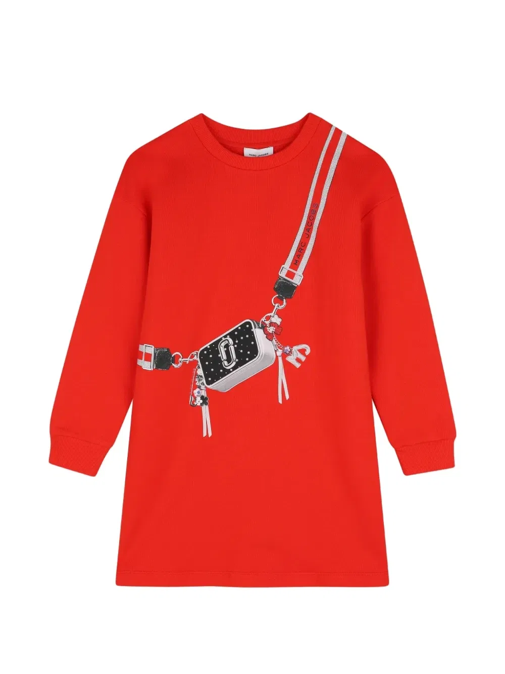 Платье с длинными рукавами и принтом Marc Jacobs Kids, красный