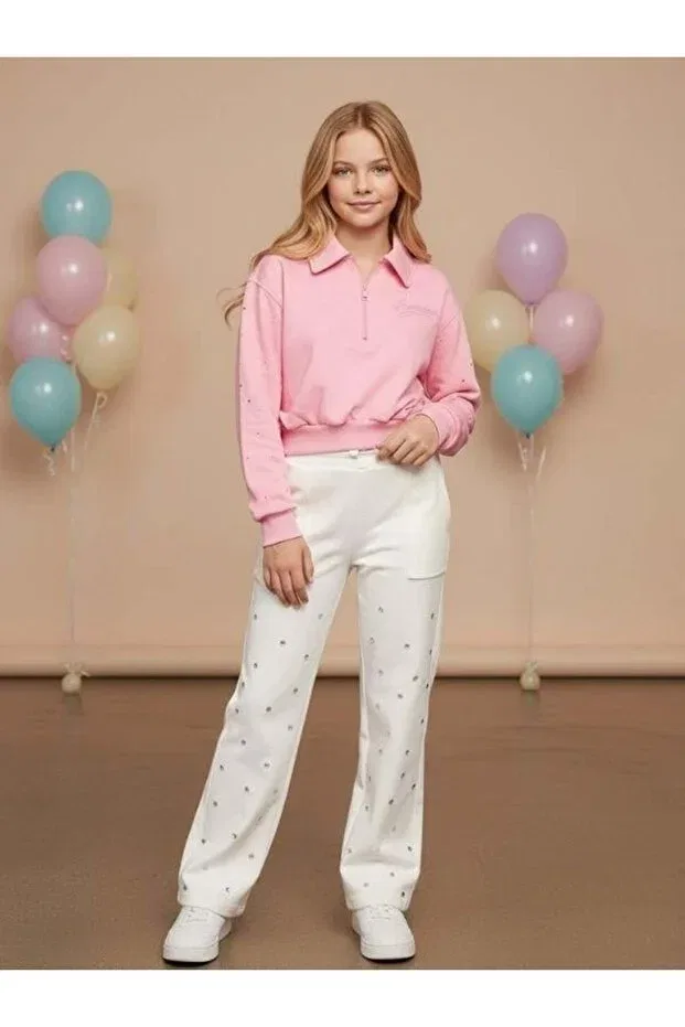 Детские свитшот для девочек с длинным рукавом Zekids, Pink