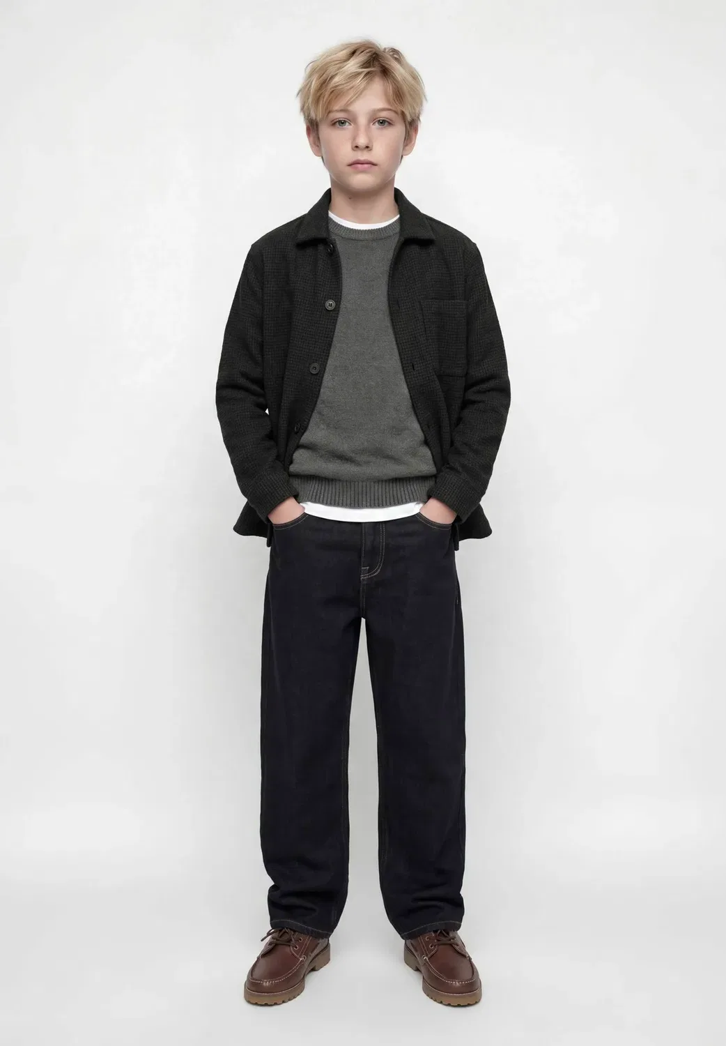 Рубашка-Куртка для мальчиков - летняя куртка Jack & Jones Junior, Black