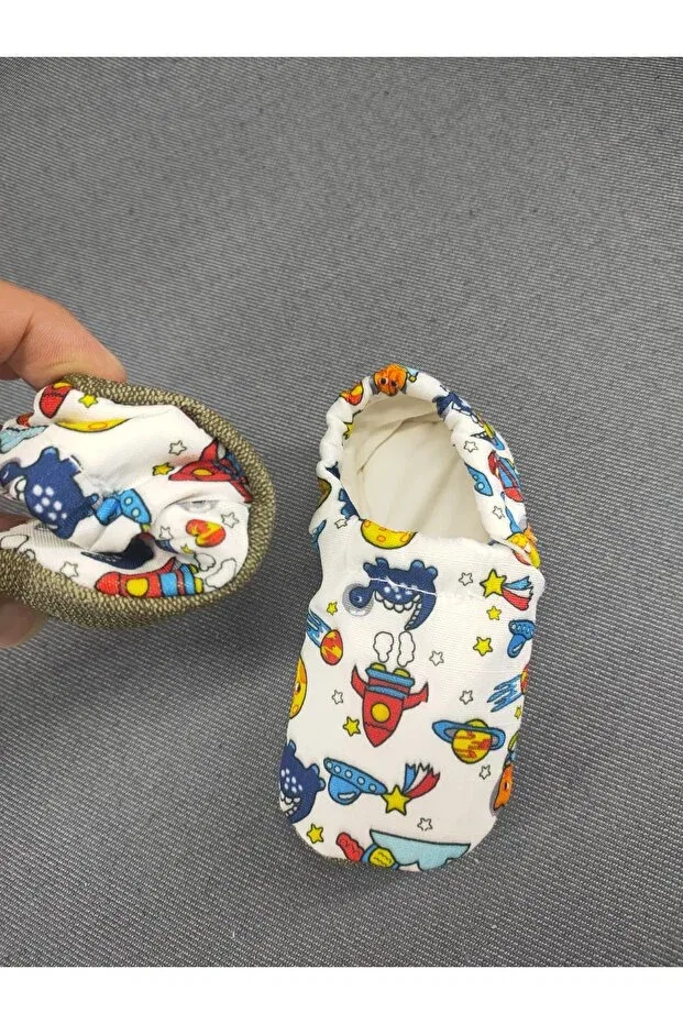 Детские пинетки для новорожденных с эластичными шнурками Era Loove Bebe, Space White