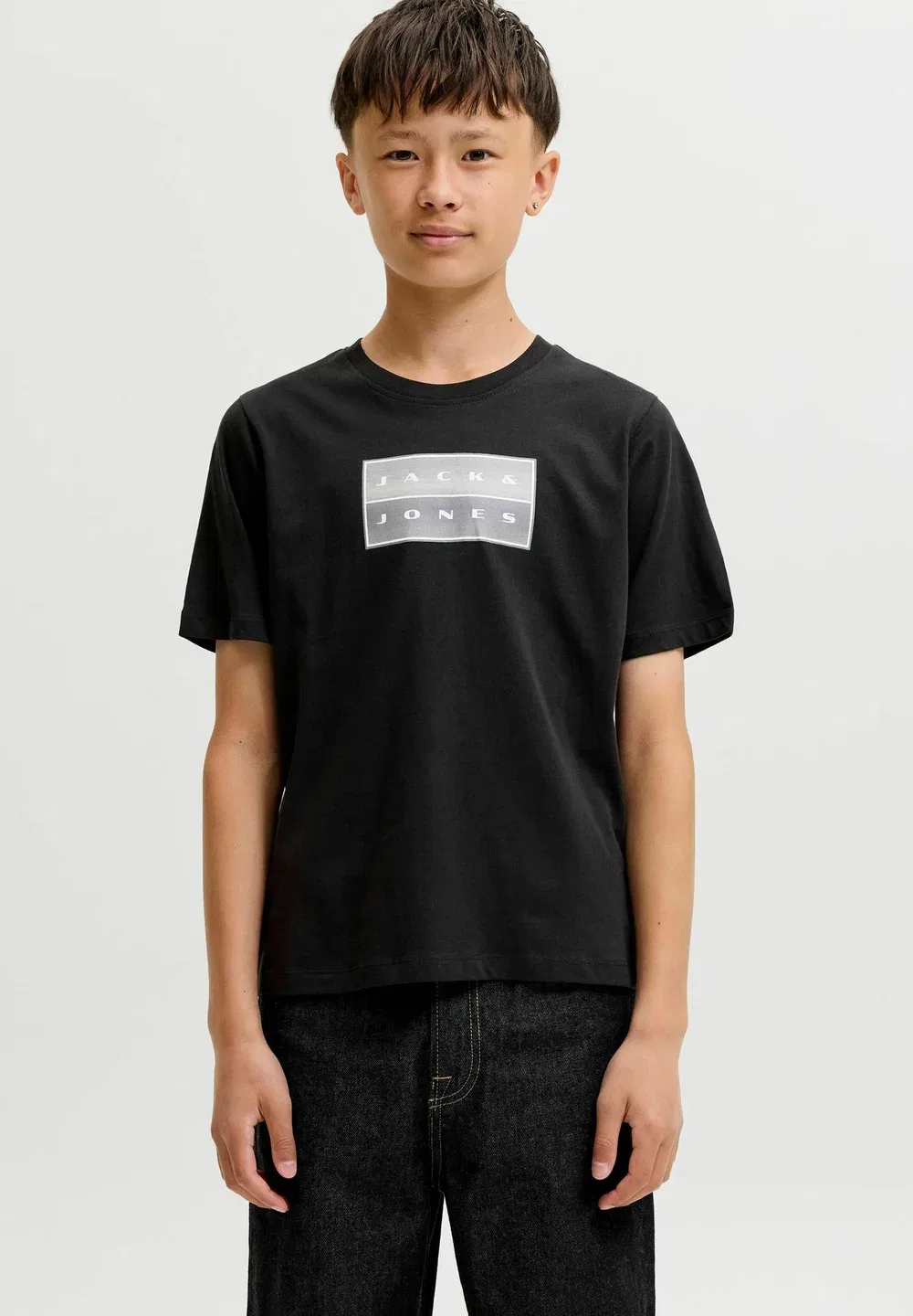 Футболка с принтом в горошек Jcofusion ss cn sn jnr - футболка с принтом Jack & Jones Junior, Black — фото 2