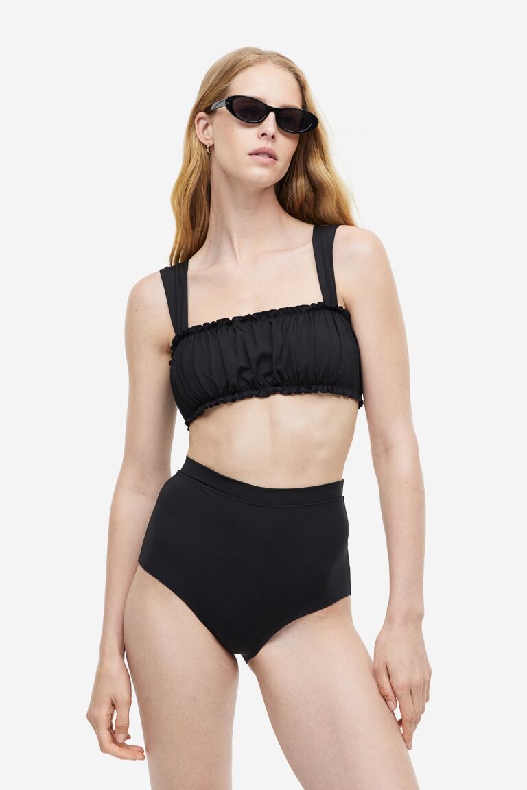 

Мягкий лиф бикини-бандо H&M, черный