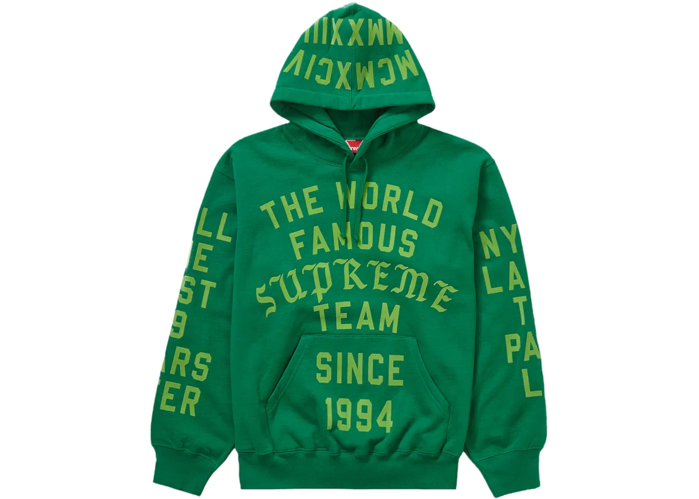 Мужской худи с принтом Supreme Team Flocked Supreme, Green
