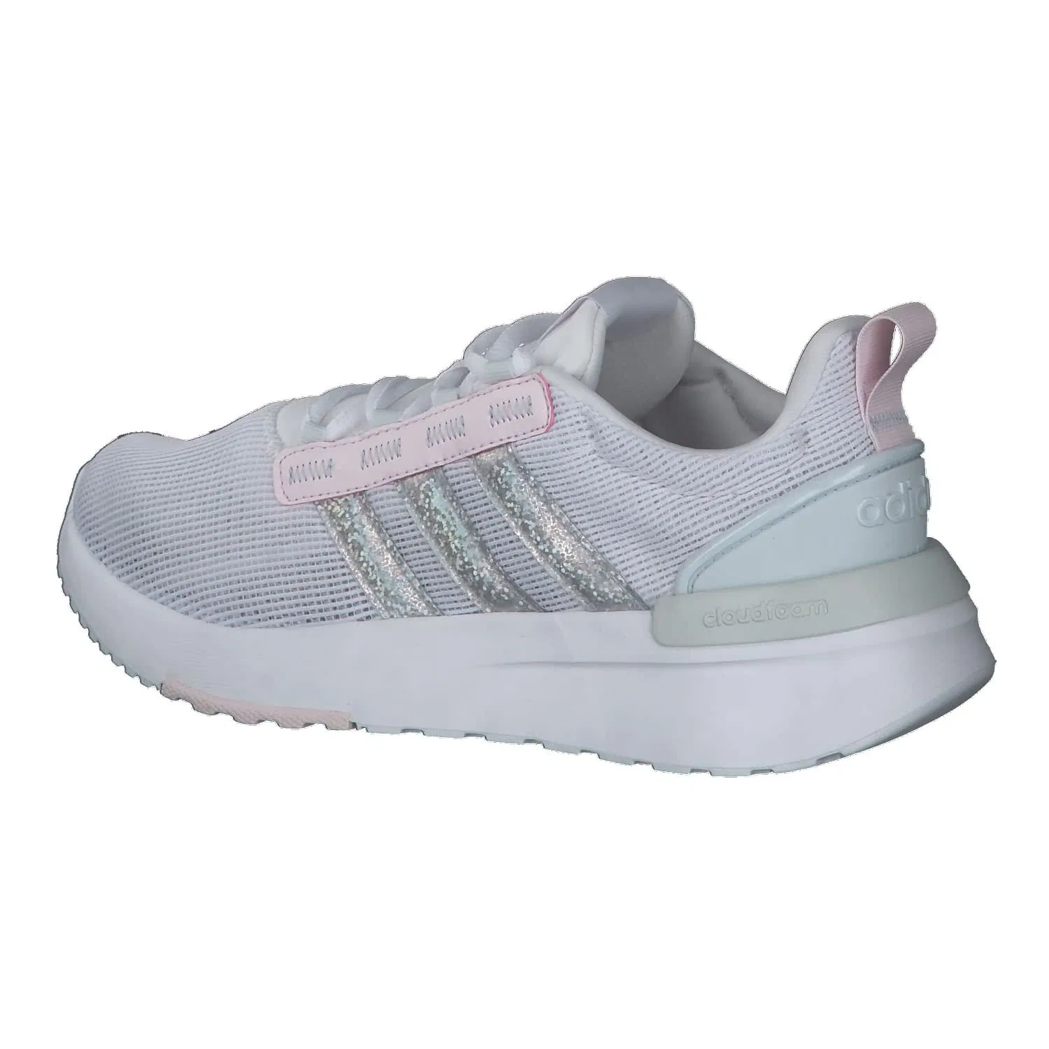 Детские кроссовки для мальчиков с закрытым носком Racer Tr21k Adidas, Ftwr White Blue Tint S18 Almost Pink — фото 3