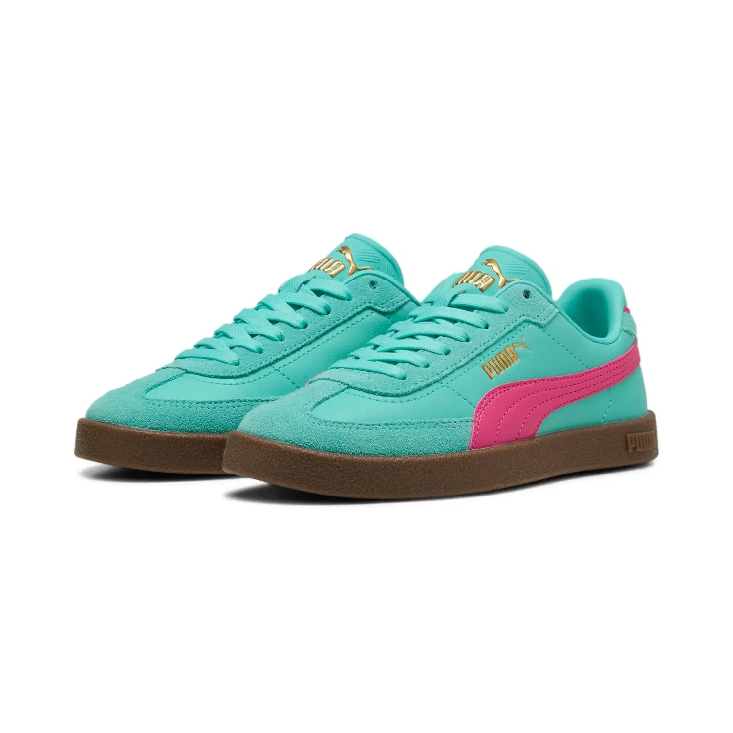Детские кожаные кроссовки Puma Club II Era, Grun Rosa — фото 3