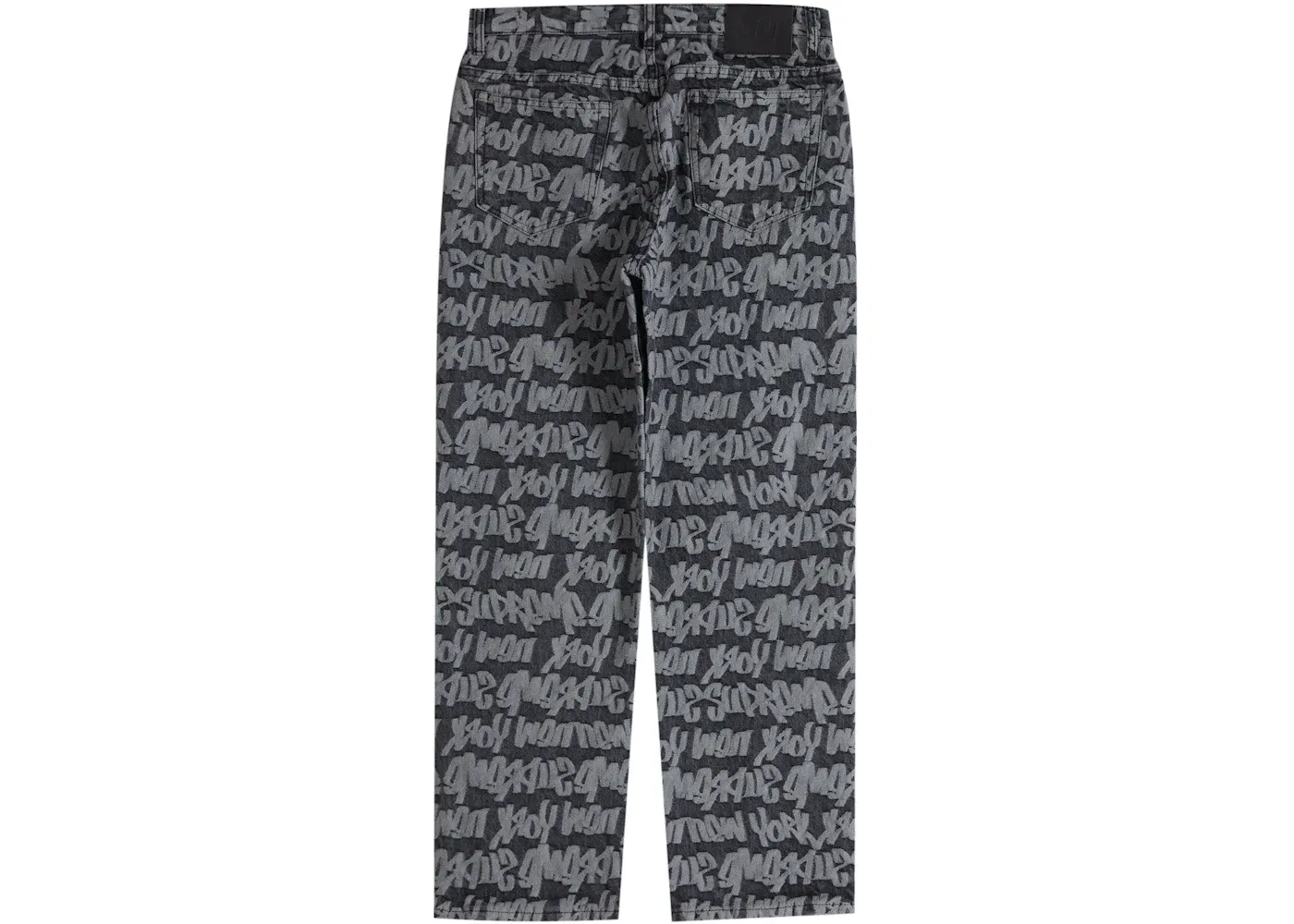 Мужские джинсы с принтом Supreme Fat Tip Jacquard Regular Jean, Black — фото 2