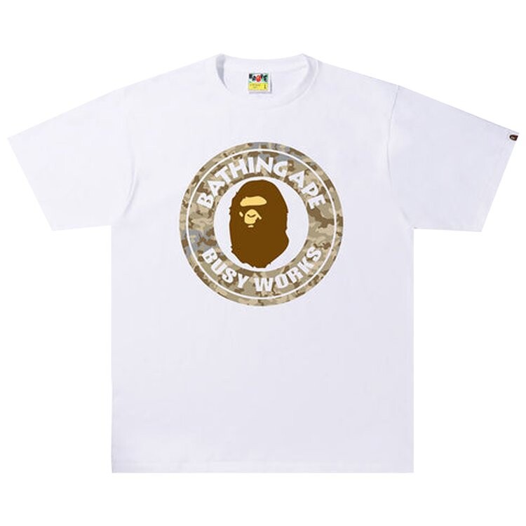 

Футболка BAPE Sand Camo Busy Works Tee 'White/Beige', белый