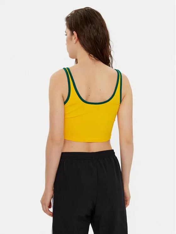 Топ slim fit adicolor 3-Stripes Adidas, желтый — фото 3